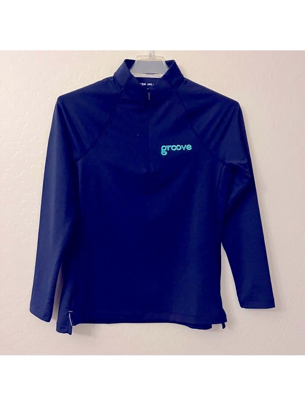 Peter Millar Women's Perth Performance 1/4 Zip Navy Blue Pullover SPF L